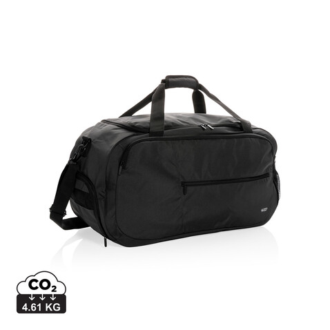 Swiss Peak AWARE™ RPET Sporttasche schwarz bedrucken, Art.-Nr. P707.151