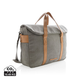 Canvas Laptop-Tasche, PVC-frei grau bedrucken, Art.-Nr. P729.352