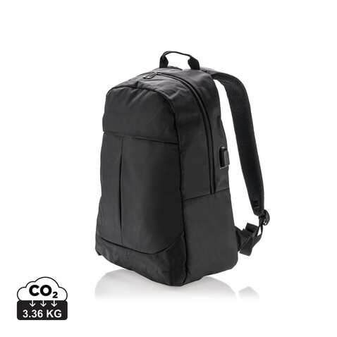 Power USB Laptop-Rucksack schwarz bedrucken, Art.-Nr. P732.061