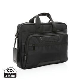 Swiss Peak AWARE™ RPET Voyager 15.6&amp;quot; Laptop-Tasche schwarz bedrucken, Art.-Nr. P732.101