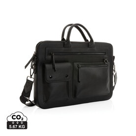 Swiss Peak 14" Laptoptasche aus GRS recyceltem PU schwarz bedrucken, Art.-Nr. P732.191 Swiss Peak 14" Laptoptasche aus GRS recyceltem PU schwarz bedrucken, Art.-Nr. P732.191