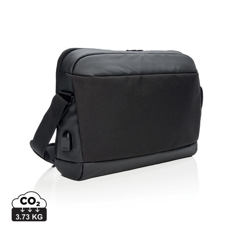 Madrid RFID USB 15.6&quot; Laptoptasche, PVC-frei schwarz, schwarz bedrucken, Art.-Nr. P732.361