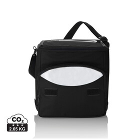 Kühltasche faltbar schwarz, silber bedrucken, Art.-Nr. P733.191