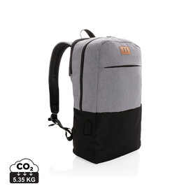 Moderner 15.6" USB & RFID Laptop-Rucksack, PVC-frei schwarz bedrucken, Art.-Nr. P760.051 Moderner 15.6" USB & RFID Laptop-Rucksack, PVC-frei schwarz bedrucken, Art.-Nr. P760.051
