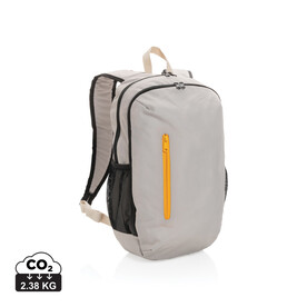 Impact AWARE™ 300D RPET Casual Rucksack braun, orange bedrucken, Art.-Nr. P760.170