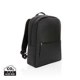 Swiss Peak Deluxe PU Laptop-Rucksack, PVC-frei schwarz bedrucken, Art.-Nr. P762.561