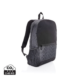 Reflektierender RPET Laptop-Rucksack mit AWARE™ Tracer schwarz bedrucken, Art.-Nr. P762.601