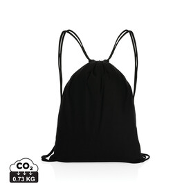 Impact AWARE™ recycelter Baumwoll-Sportbeutel 145gr schwarz bedrucken, Art.-Nr. P762.631