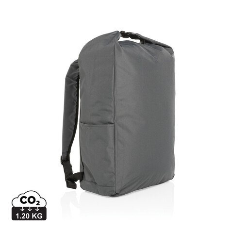 Impact AWARE™ RPET Basic Rolltop-Rucksack anthrazit bedrucken, Art.-Nr. P762.752