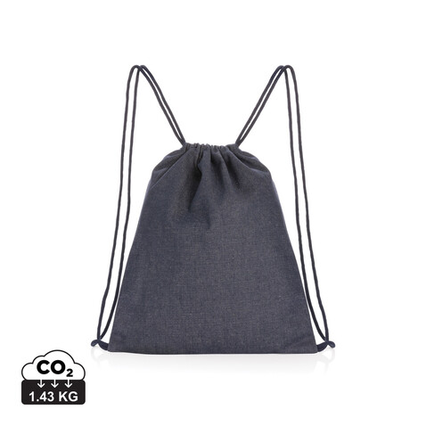 Impact AWARE™ Rucksack aus recyceltem Denim mit Kordelzug blau bedrucken, Art.-Nr. P762.835