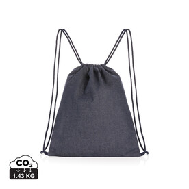 Impact AWARE™ Rucksack aus recyceltem Denim mit Kordelzug blau bedrucken, Art.-Nr. P762.835