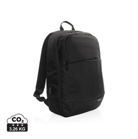 Swiss Peak AWARE™ moderner 15,6&amp;quot; Laptop-Rucksack schwarz bedrucken, Art.-Nr. P763.101