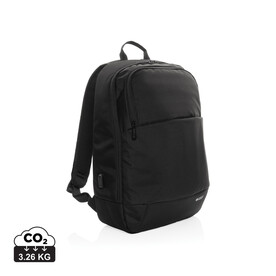 Swiss Peak AWARE™ moderner 15,6&amp;quot; Laptop-Rucksack schwarz bedrucken, Art.-Nr. P763.101