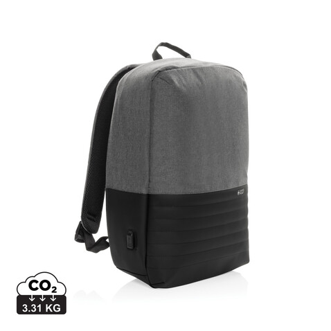 Swiss Peak AWARE™ Anti-Theft-RFID 15.6&quot;-Laptop-Rucksack grau bedrucken, Art.-Nr. P763.132