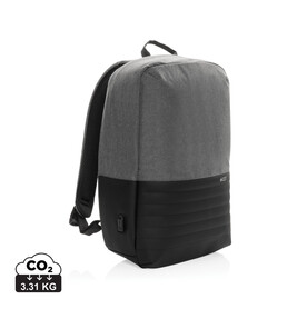 Swiss Peak AWARE™ Anti-Theft-RFID 15.6&amp;quot;-Laptop-Rucksack grau bedrucken, Art.-Nr. P763.132