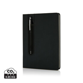 Basic Hardcover PU A5 Notizbuch mit Stylus-Stift schwarz bedrucken, Art.-Nr. P773.311 Basic Hardcover PU A5 Notizbuch mit Stylus-Stift schwarz bedrucken, Art.-Nr. P773.311