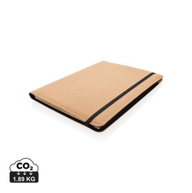 Deluxe Kork Portfolio A4 mit Stift braun bedrucken, Art.-Nr. P774.131