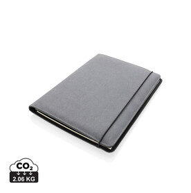 A4 Portfolio aus PU grau bedrucken, Art.-Nr. P774.192