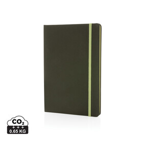 GRS-zertifiziertes rPET-A5-Notizbuch grün, grün bedrucken, Art.-Nr. P774.457