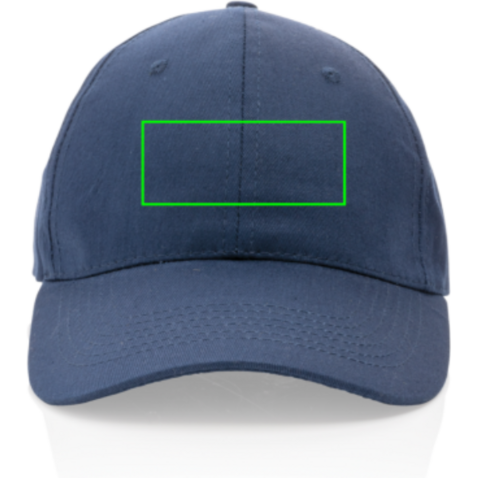 Impact 6 Panel Kappe aus 190gr rCotton mit AWARE™ Tracer navy blau bedrucken, Art.-Nr. P453.329