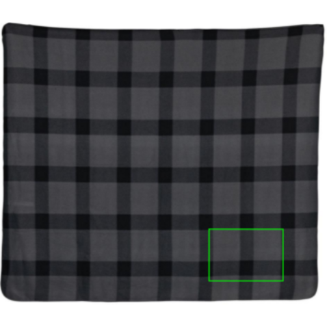 Weiche karierte Fleece-Decke anthrazit bedrucken, Art.-Nr. P459.052