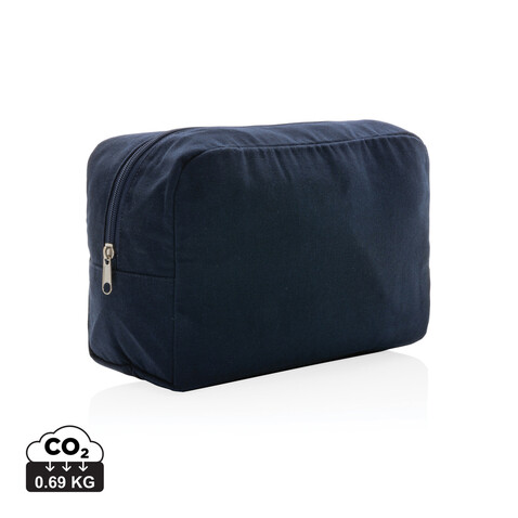 Impact Aware™ 285g/m² Kosmetiktasche aus ungefärbtem Canvas navy blau bedrucken, Art.-Nr. P820.785