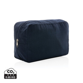 Impact Aware™ 285g/m² Kosmetiktasche aus ungefärbtem Canvas navy blau bedrucken, Art.-Nr. P820.785 Impact Aware™ 285g/m² Kosmetiktasche aus ungefärbtem Canvas navy blau bedrucken, Art.-Nr. P820.785