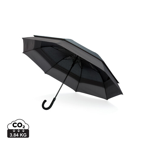 Swiss Peak AWARE™ 23&quot; bis 27&quot; erweiterbarer Regenschirm schwarz bedrucken, Art.-Nr. P850.451