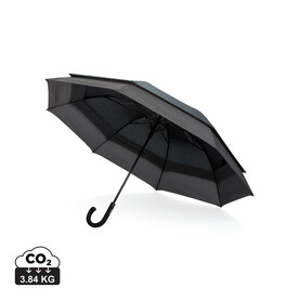 Swiss Peak AWARE™ 23&amp;quot; bis 27&amp;quot; erweiterbarer Regenschirm schwarz bedrucken, Art.-Nr. P850.451