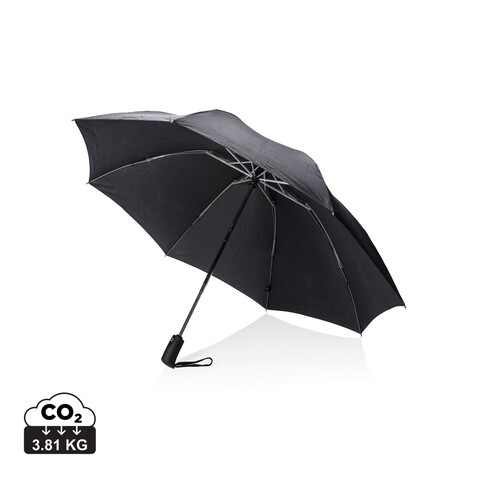 Swiss Peak AWARE™ 23&quot; faltbarer umgekehrter Regenschirm schwarz bedrucken, Art.-Nr. P850.461