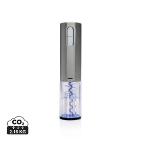 Elektronischer Weinöffner - USB aufladbar grau bedrucken, Art.-Nr. P911.392