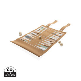 Britton faltbares Backgammon und Damespiel Set aus Kork braun bedrucken, Art.-Nr. P940.219 Britton faltbares Backgammon und Damespiel Set aus Kork braun bedrucken, Art.-Nr. P940.219
