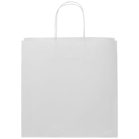 Kraftpapiertasche 120 g/m² mit gedrehten Griffen – XL, weiss bedrucken, Art.-Nr. 1ZM00901