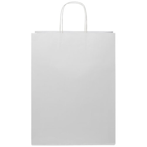 Kraftpapiertasche 120 g/m² mit gedrehten Griffen – XXL, weiss bedrucken, Art.-Nr. 1ZM01001