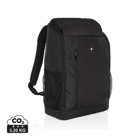 Swiss Peak AWARE™ Easy Access 15.6&quot; Laptop-Rucksack schwarz bedrucken, Art.-Nr. P763.111
