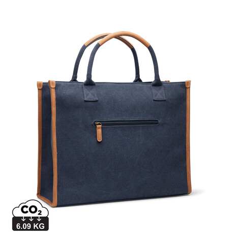 VINGA Bosler Büro-Tasche aus RCS recyceltem Canvas navy blau bedrucken, Art.-Nr. V762005 VINGA Bosler Büro-Tasche aus RCS recyceltem Canvas navy blau bedrucken, Art.-Nr. V762005