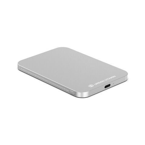 Urban Vitamin Burbank 3000mAh Powerbank aus RCS Plastik/Alu silber bedrucken, Art.-Nr. P322.812