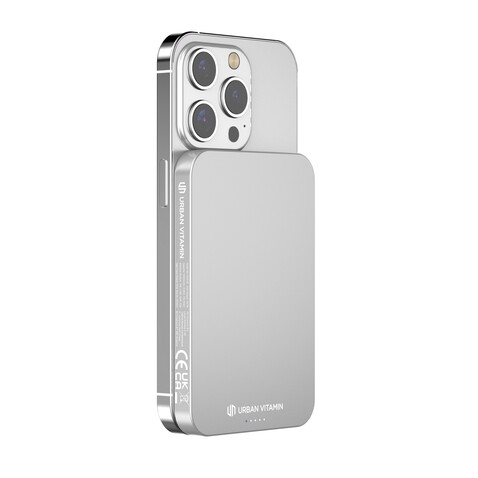 Urban Vitamin Richmond 5000mAh Powerbank aus RCS Plastik/Alu silber bedrucken, Art.-Nr. P322.822