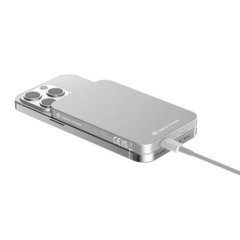 Urban Vitamin Richmond 5000mAh Powerbank aus RCS Plastik/Alu silber bedrucken, Art.-Nr. P322.822