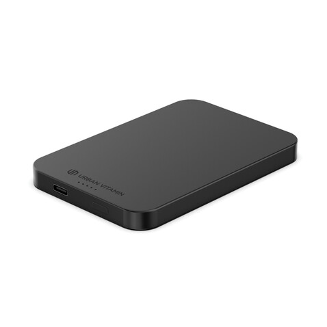 Urban Vitamin Richmond 5000mAh Powerbank aus RCS Plastik/Alu schwarz bedrucken, Art.-Nr. P322.821