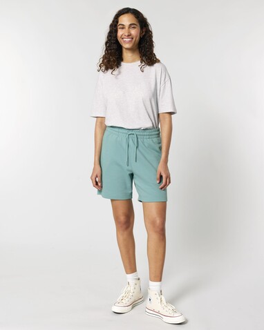 Trainer 2.0 - Die Unisex-Joggingshorts aus French Terry - Teal Monstera - M bedrucken, Art.-Nr. STBU186C0601M