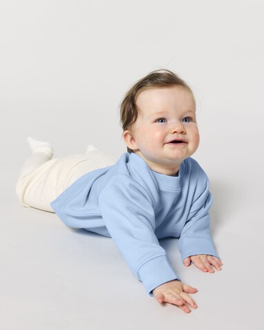 Baby Changer - Das Iconic Baby-Rundhals-Sweatshirt - Blue Soul - 6-12 m/68-80cm bedrucken, Art.-Nr. STSB920C149B2