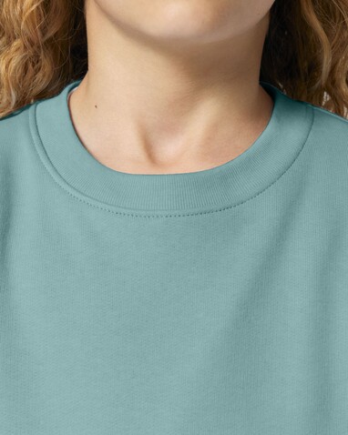 Mini Changer 2.0 - Das Iconic Kinder-Sweatshirt - Teal Monstera - 9-11/134-146cm bedrucken, Art.-Nr. STSK181C06009