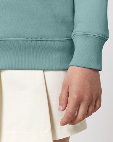 Mini Changer 2.0 - Das Iconic Kinder-Sweatshirt - Teal Monstera - 5-6/110-116cm bedrucken, Art.-Nr. STSK181C06005