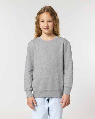Mini Changer 2.0 - Das Iconic Kinder-Sweatshirt - Heather Grey - 5-6/110-116cm bedrucken, Art.-Nr. STSK181C25005