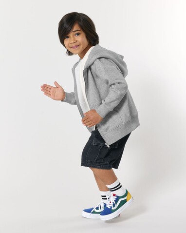 Mini Cultivator 2.0 - Der Iconic Kinder-Zip-Hoodie - Heather Grey - 7-8/122-128cm bedrucken, Art.-Nr. STSK182C25007