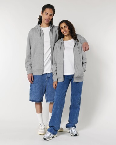 Cultivator 2.0 - Der Iconic Unisex-Zip-Hoodie - Heather Grey - L bedrucken, Art.-Nr. STSU179C2501L