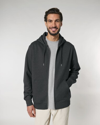 Cultivator 2.0 - Der Iconic Unisex-Zip-Hoodie - Dark Heather Grey - M bedrucken, Art.-Nr. STSU179C6511M