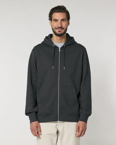 Cultivator 2.0 - Der Iconic Unisex-Zip-Hoodie - Dark Heather Grey - M bedrucken, Art.-Nr. STSU179C6511M