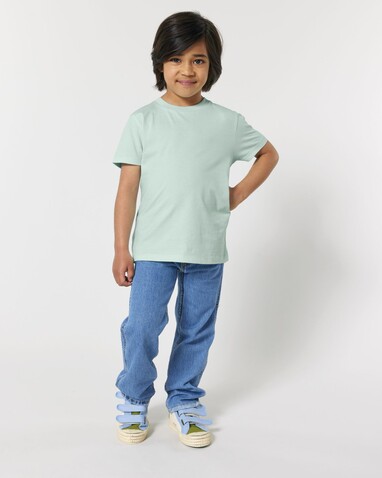 Mini Creator 2.0 - Das Iconic Kinder-T-Shirt - Caribbean Blue - 7-8/122-128cm bedrucken, Art.-Nr. STTK184C72407